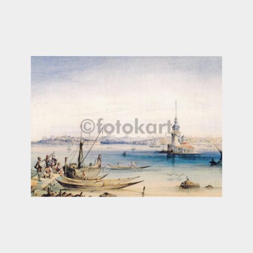 Denizcilik Konulu Kartpostal - Üsküdar Salacak Kız Kulesi