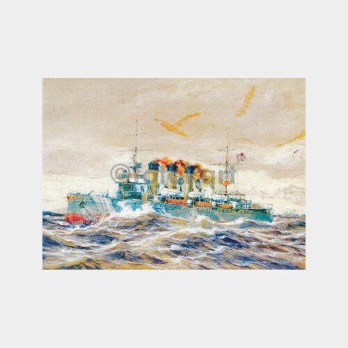 Denizcilik Konulu Kartpostal - Mecidiye Kruvazörü