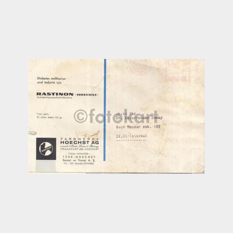 1969 Hoechst -Rastinon- Doktor Tıp İlaç Tanıtım Kartı - Görsel 2