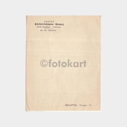 Doktor Abdurrahman Somay Reçete Kağıdı