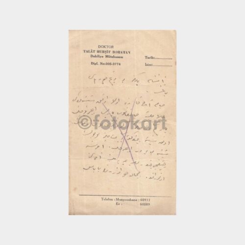 1930 Doktor Talat Hurşit Borahan Reçetesi