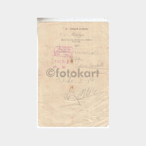 1924 Doktor Nasır Şevki Reçetesi