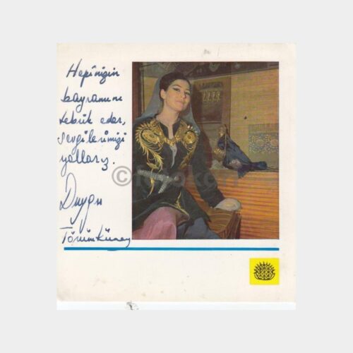 1966 Turizm Bakanlığı Folklor Konulu Kadın Tebrik Kartı