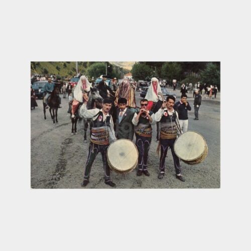 1974 Erzurum Köy Düğünü Folklor Konulu Kartpostal
