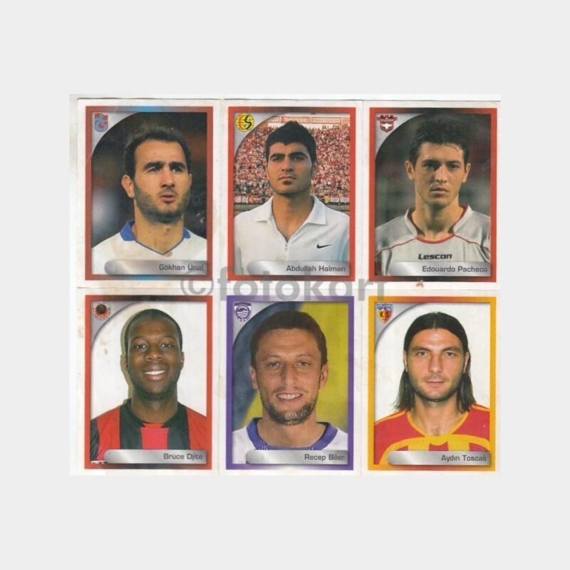 2008-2009 Sezonu 6 Adet Futbolcu Kartı
