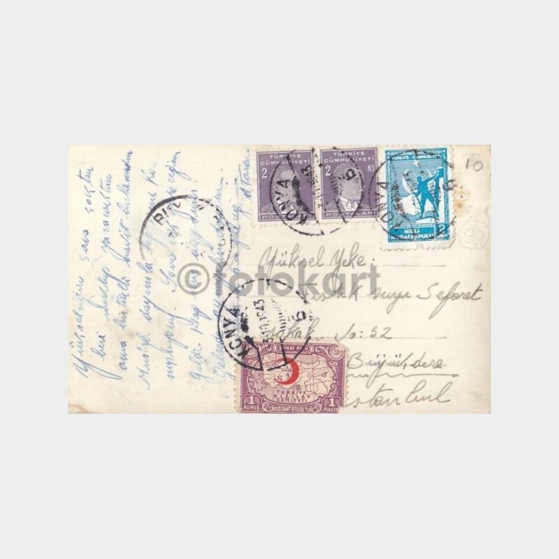1943 Konya Görünüş -Posta Damgalı- Kartpostal - Görsel 2