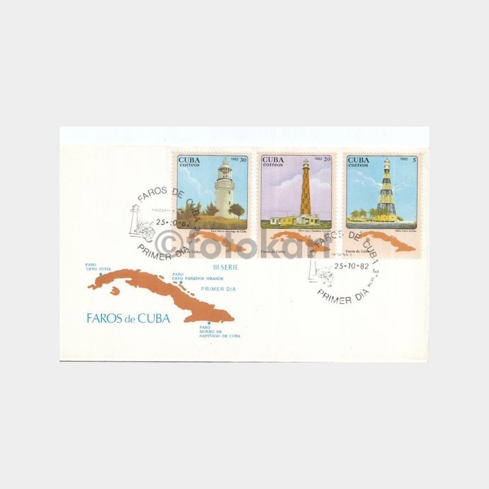 1982 Küba Deniz Fenerleri Konulu FDC
