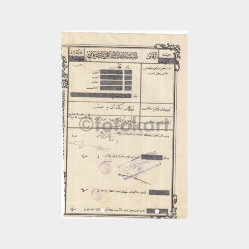 1927 Osmanlıca Makbuz Belge