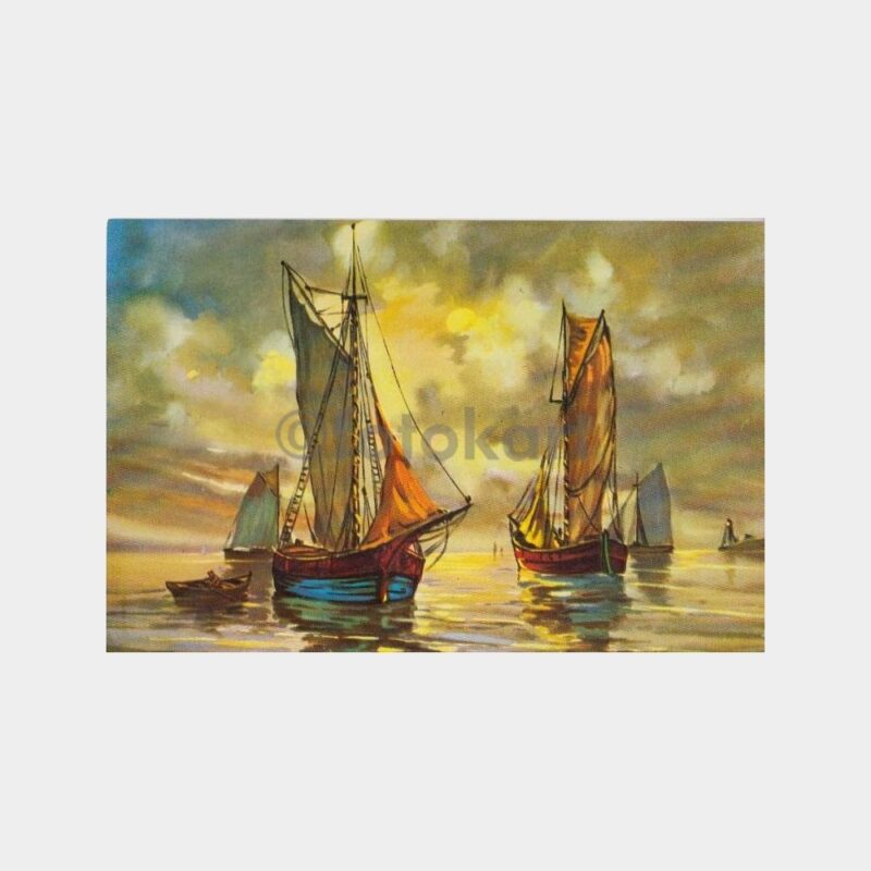 1976 Ressam Yelkenli Tablo Konulu Tebrik Kartı