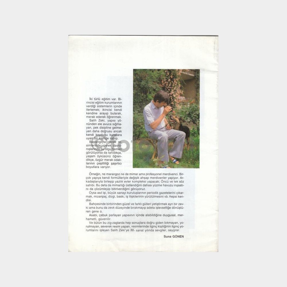 1990 Ressam Salih Zeki Sergi Broşürü - Görsel 2