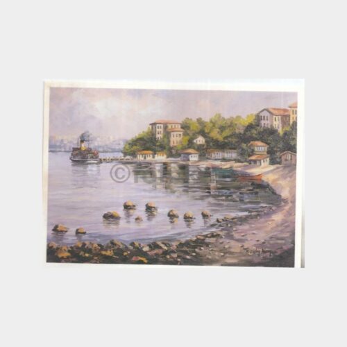Ressam F. Oktay Aksoy Tablosu - Salacak Üsküdar Kartpostal