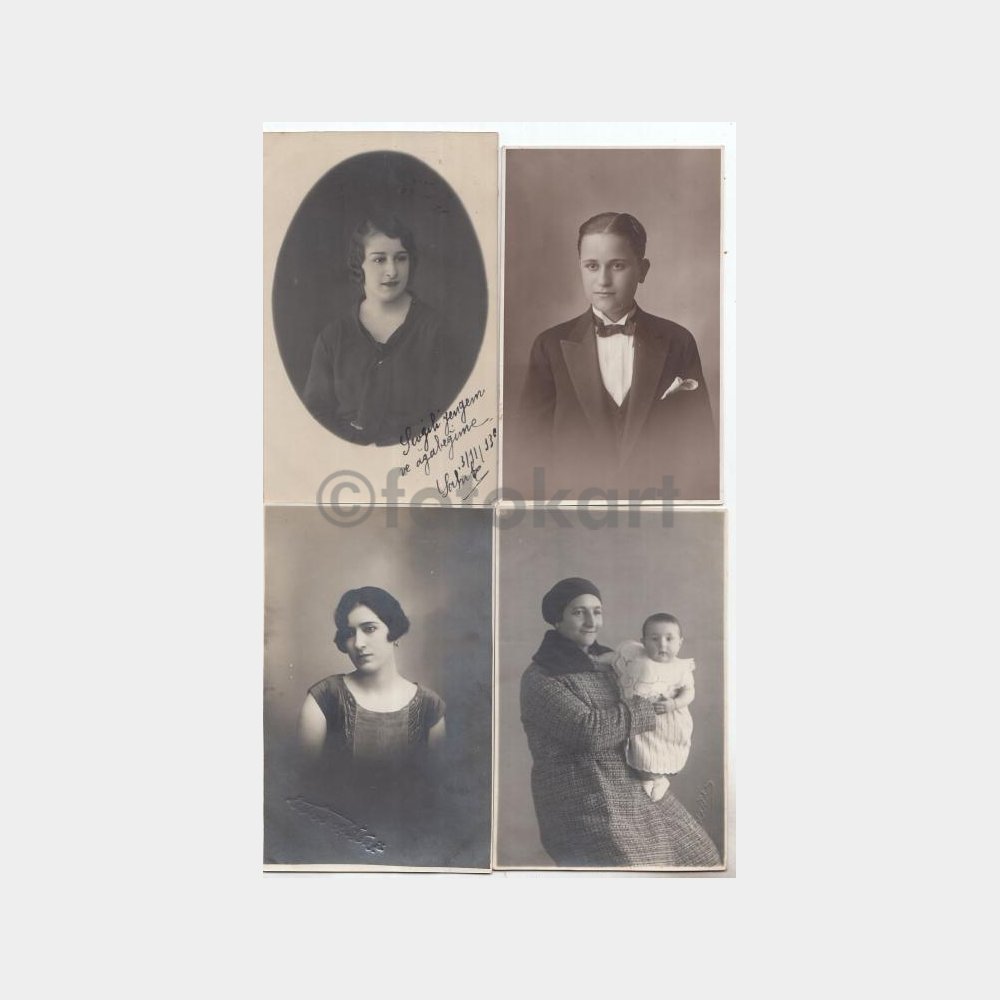 1930'lu Yıllar Çeşitli Stüdyo Fotoğraflar - 4 Adet