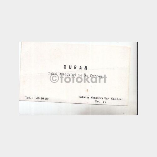 1960 Taksim Sıraserviler İşyeri Kartı