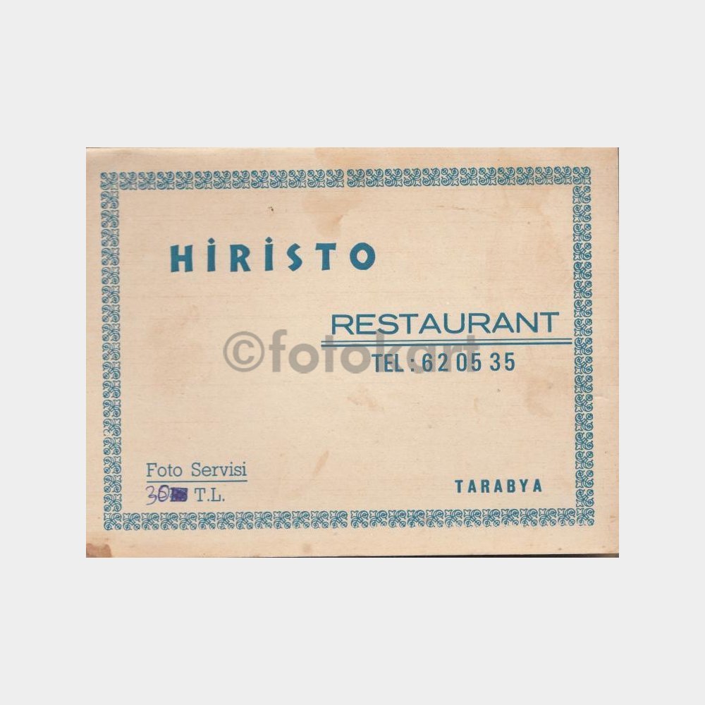 1970 Tarabya Hiristo Restaurant Fotoğraf Kabı