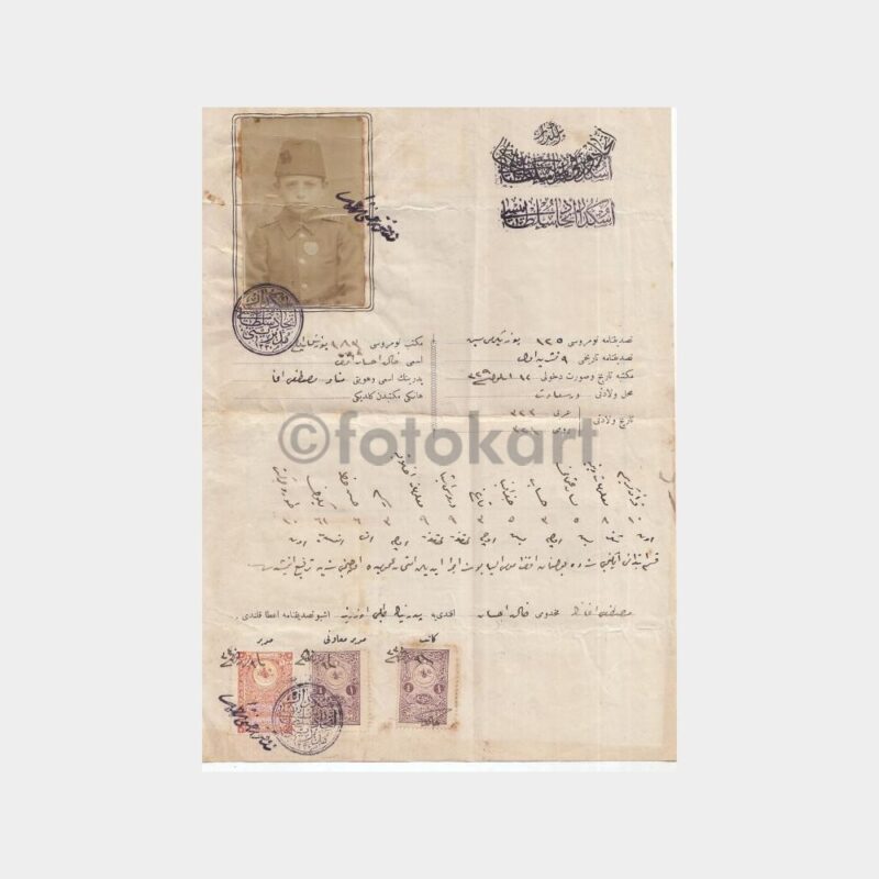 1918 Üsküdar İttihad Sultanisi Okul Diploması
