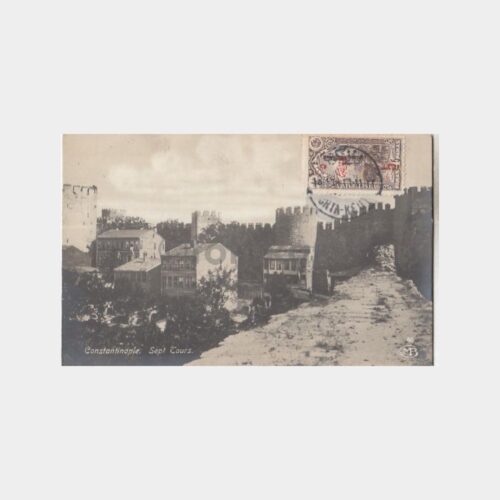 1919 Yedikule Surları Ortaköy Posta Damgalı Kartpostal