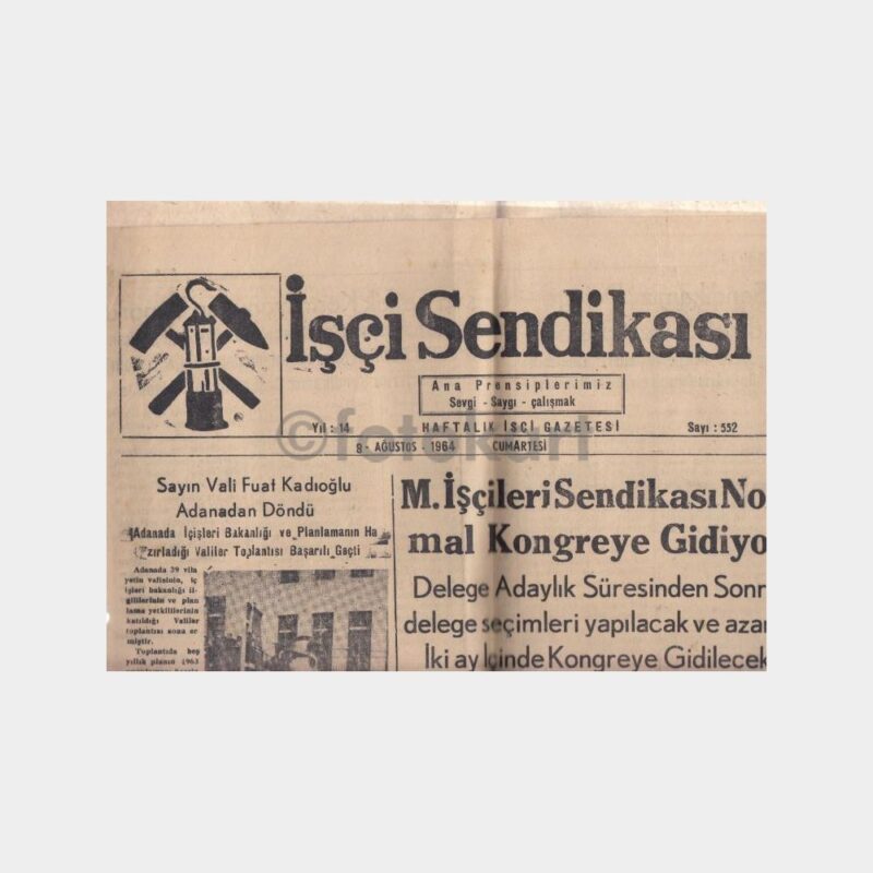 1964 Zonguldak İşçi Gazetesi - 08 Ağustos
