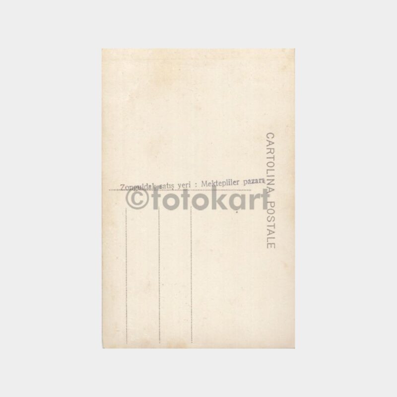 1940 Zonguldak Mektepliler Pazarı Baskılı Fotokart - Görsel 2