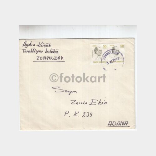 1972 Zonguldak Posta Damgalı Zarf