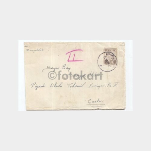 1958 Zonguldak Posta Damgalı Zarf