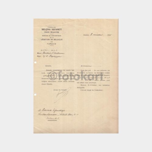 1931 Belçika Konsolosluğu Davet Yazısı