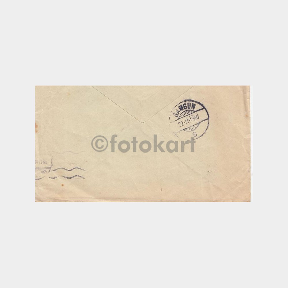 1940 PTT Samsun Beylerbeyi Posta Damgalı Mektup - Görsel 2