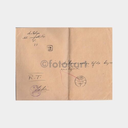 1932 Bursa Posta Damgalı Resmi Zarf