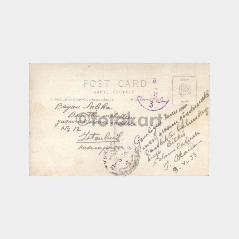 1938 Bursa Gemlik Konulu Nadir Fotokart - Görsel 2