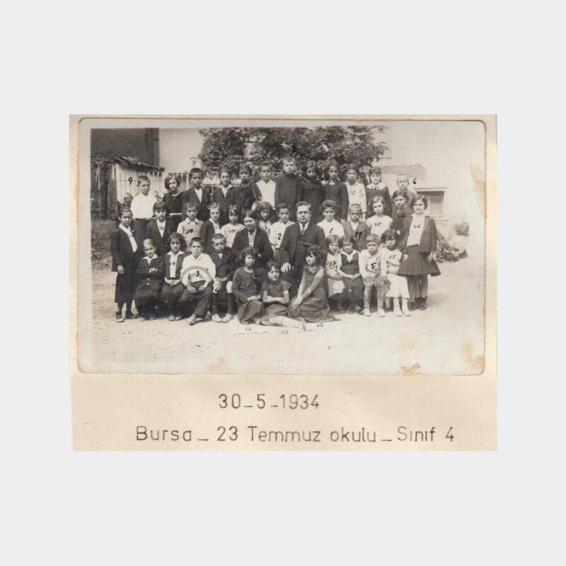 1934 Bursa 23 Temmuz Okulu Konulu 2 Adet Fotoğraf - Görsel 2