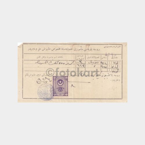 1927 Bursa Vergi Makbuzu