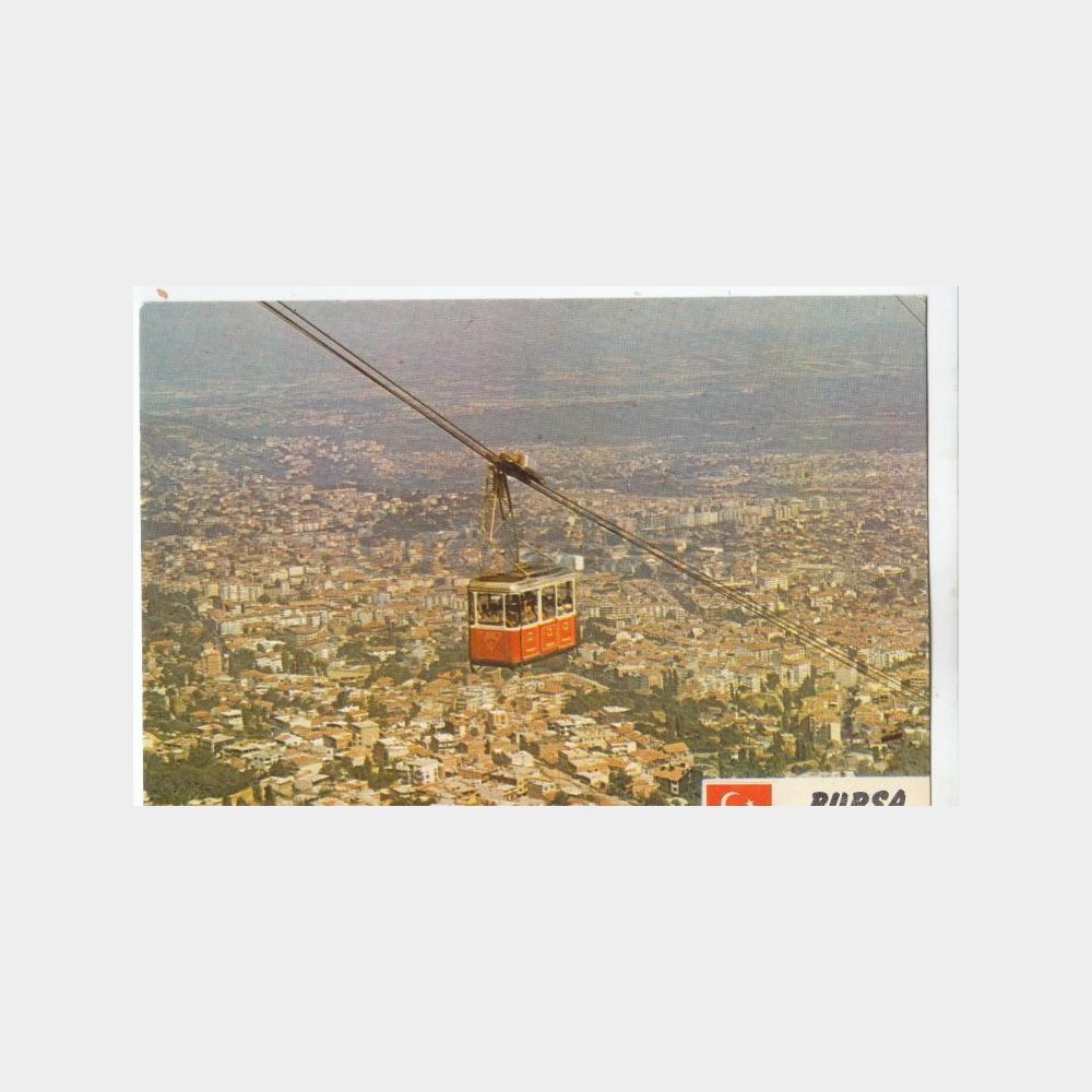 1968 Bursa Kuşbakışı Teleferik Görünüş Kartpostal