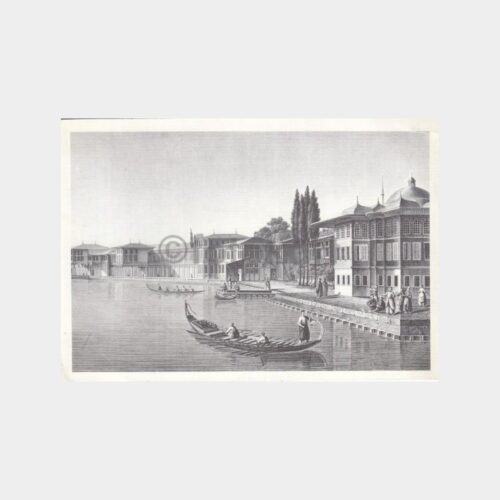 Gravür Baskı Çırağan Sarayı Tebrik Kartı