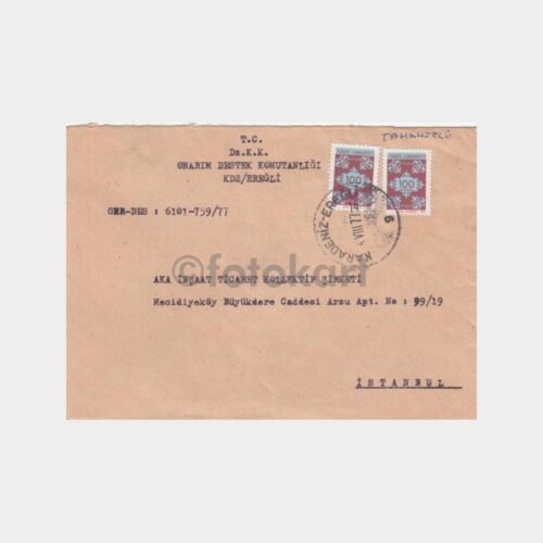 1977 Karadeniz Ereğlisi Posta Damgalı Zarf