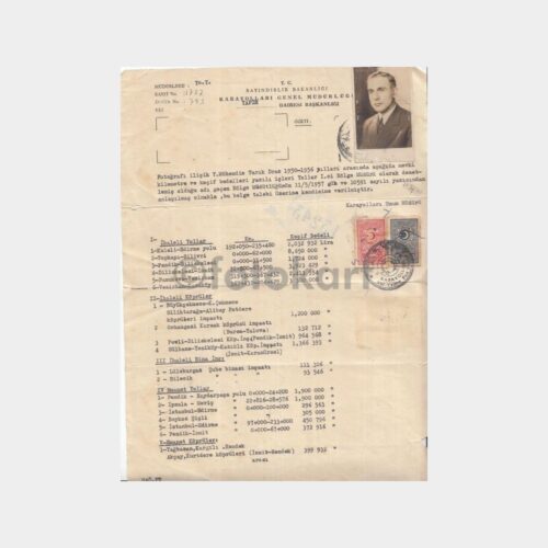 1957 Karayolları Denetim İşleri Yazısı