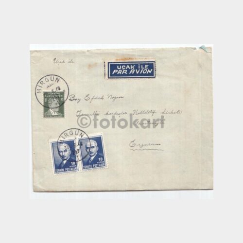 1947 Mirgün - Emirgan Damgalı Zarf
