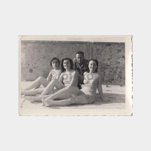 1954 Plaj Konulu 3 Adet Fotoğraf