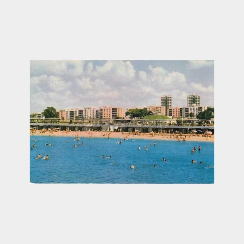 1967 Bakırköy Ataköy Plajı Damgalı Kartpostal
