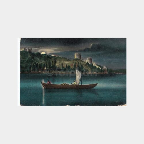 1917 Rumelihisarı Gece Görünüş - Damgalı Kartpostal