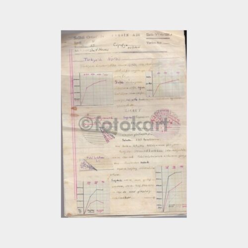 1947 Salihli Ortaokulu Ödev Kağıtları (5 Sayfa)