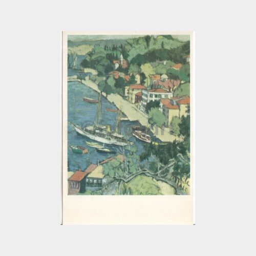 Ressam Naile Akıncı - Tarabya Konulu Tablosu Kartpostal