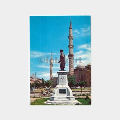 1967 Edirne Atatürk Heykeli Görünüş Kartpostal