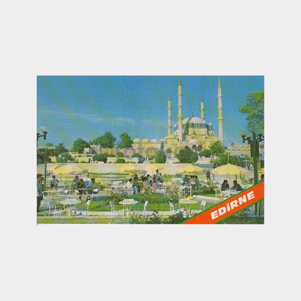 1980 Edirne Selimiye Camii ve Park Görünüş Kartpostal