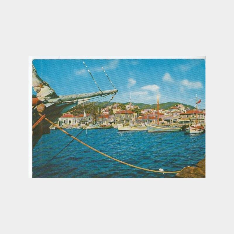 1975 Marmaris Limanda Mavnalar Görünüş Kartpostal