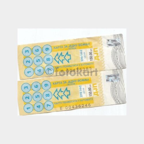 Yabancı Toplu Taşıma Otobüs 2 Adet Kağıt Bilet