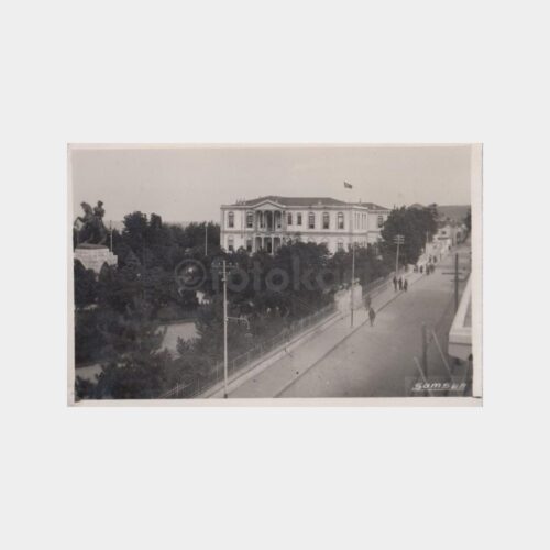 1935 Samsun Ana Cadde Park Görünüş Kartpostal