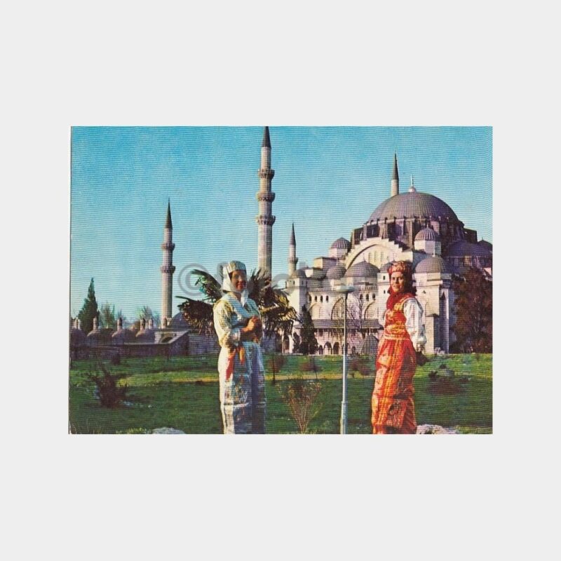 1975 Süleymaniye Camii Folklor Konulu Kartpostal