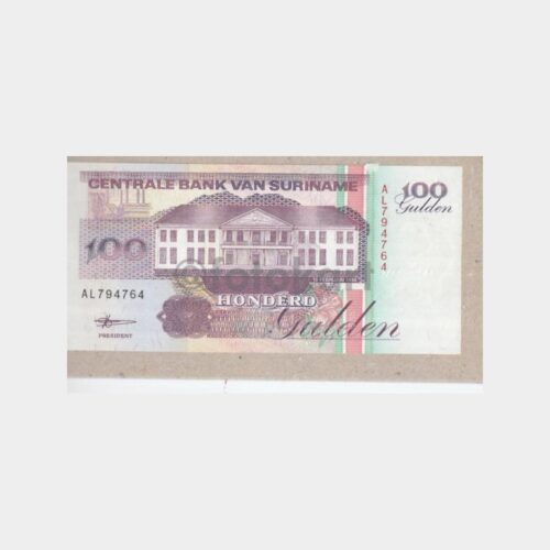 1998 Surinam 100 Gulden Çil Kağıt Para