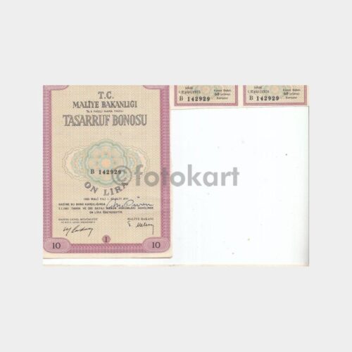 1965 Tasarruf Bonosu (B-142929 Nolu 10 TL'lik)