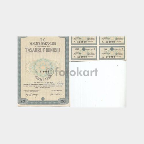 1965 Tasarruf Bonosu (C-069166 Nolu 20 TL'lik)