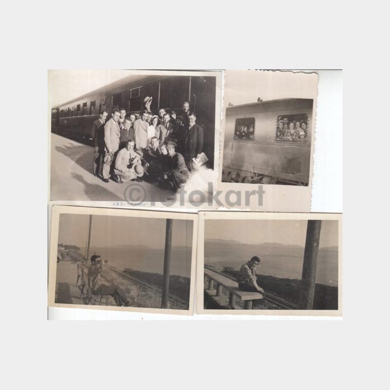Tren Yolcuları ve Demiryolu Konulu 4 Adet Fotoğraf